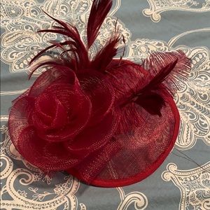 Red fascinator
